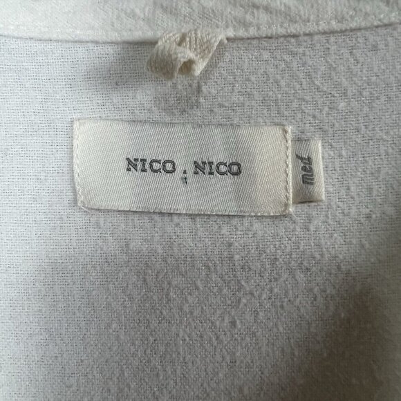Nico Nico White Button Down Utility Flannel Long Sleeve Jumpsuit Size Medium - Picture 5 of 12